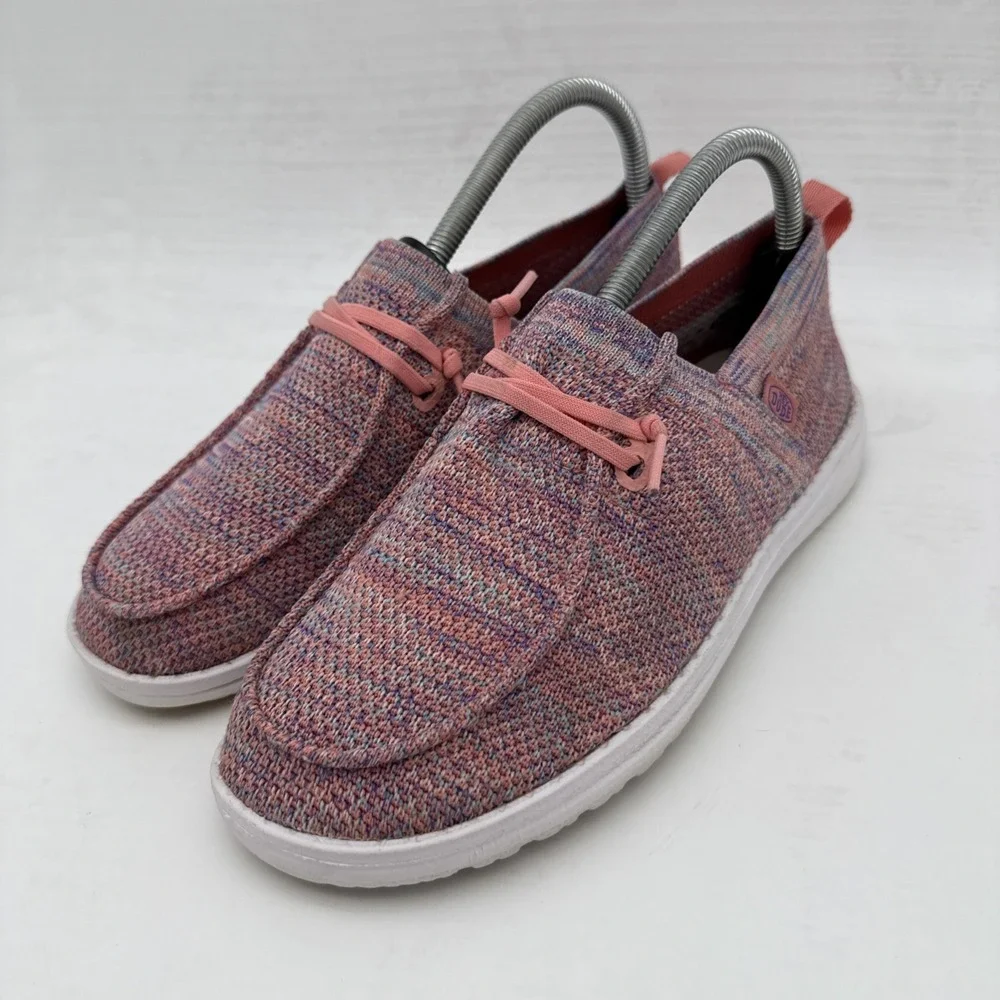 Hey Dude Wendy Halo Womens Size 7 Shoes Sunset Pink Multicolor Moc Toe Slip On